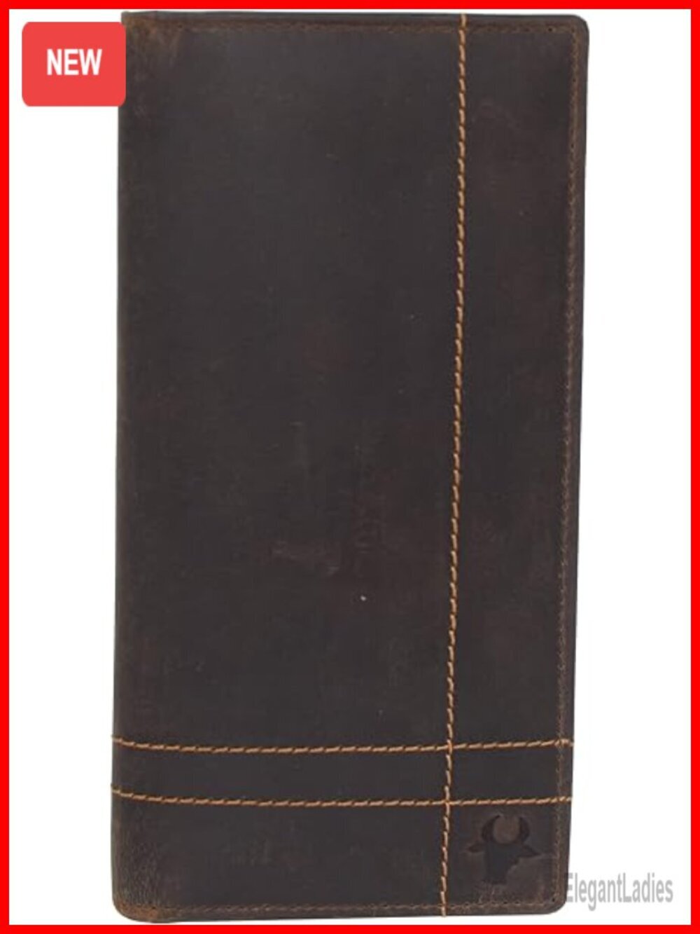 RFID Vintage Genuine Leather Long Bifold Checkbook Cover Holder